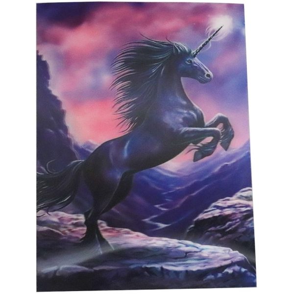 Black Unicorn - 3D Lenticular Poster - 12x16 Print - NEW Fashion