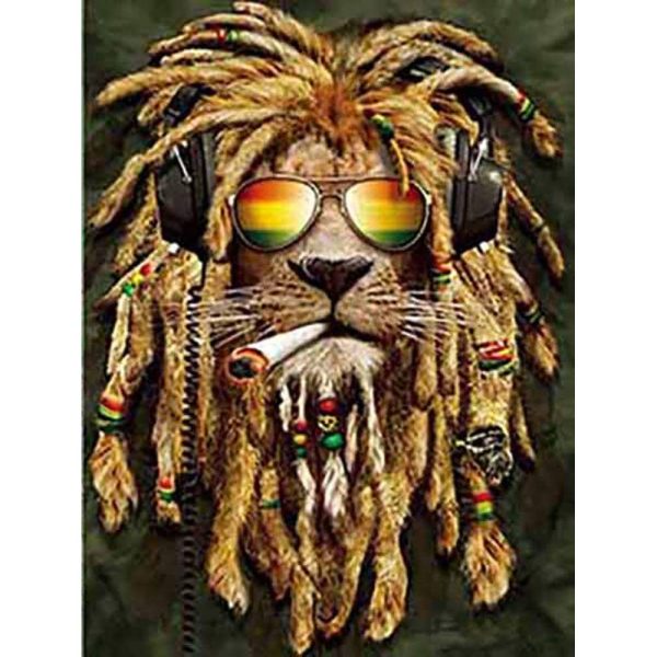 Hippie Lion - 3D Lenticular Poster - 12x16 Print - New Sale