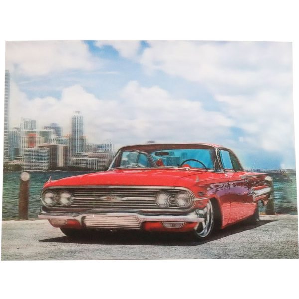 Red Car - 3D Lenticular Poster - 12x16 Print - New Cheap