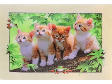 4 Kittens - 3D Lenticular Poster - 12x16 Print - New on Sale