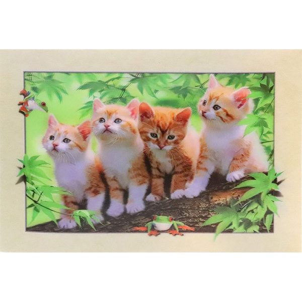 4 Kittens - 3D Lenticular Poster - 12x16 Print - New on Sale