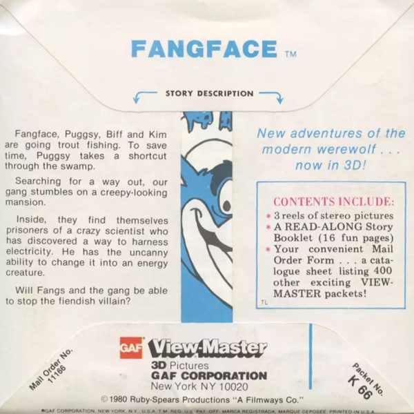 Fangface - View-Master 3 Reel Packet - vintage - K66-G5 on Sale