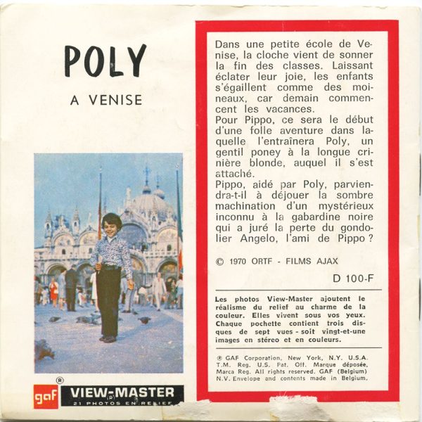 Poly A Venise - View-Master 3 Reel Packet - vintage - D100-F-BG3 Discount