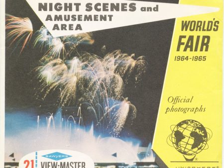 New York World s Fair - Night Scenes & Amusement Area - View-Master 3 Reel Packet - 1964 - vintage - A672-S6 Online Sale