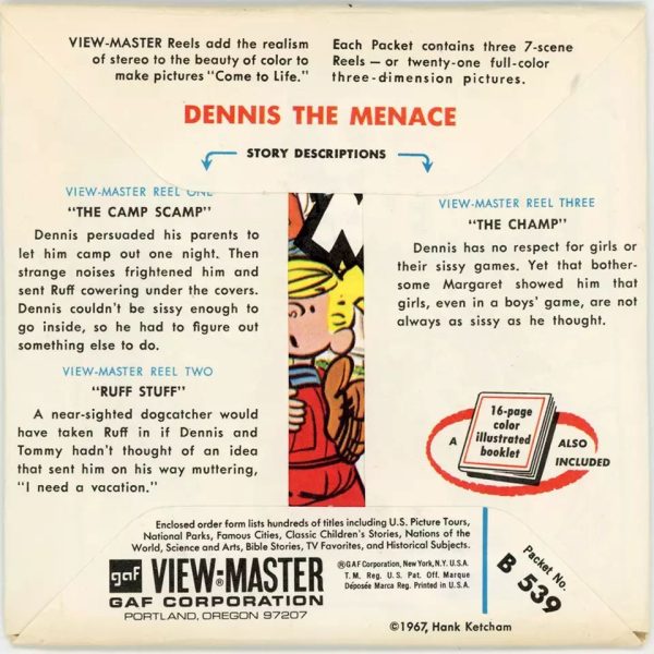 Dennis The Menace - View-Master 3 Reel Packet - vintage - B539-G1A Online Hot Sale