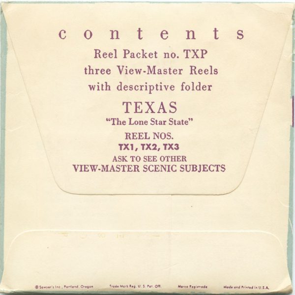 Texas - View-Master 3 Reel Packet - vintage - TX-1,2,3-S1 Online Hot Sale