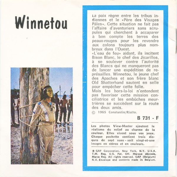 Winnetou - View-Master 3 Reel Packet - 1965 - vintage - B731-F-BG3 Online Sale