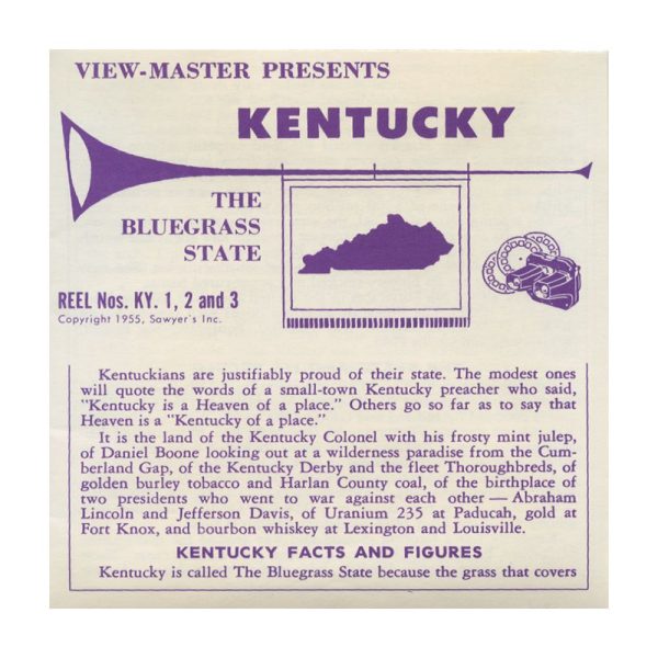 Kentucky - View-Master 3 Reel Packet - vintage - KY-1,2,3-S2 For Discount