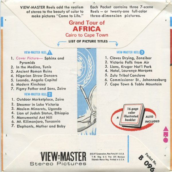 Grand Tour of Africa - View-Master 3 Reel Packet - vintage - B096-V2 Cheap