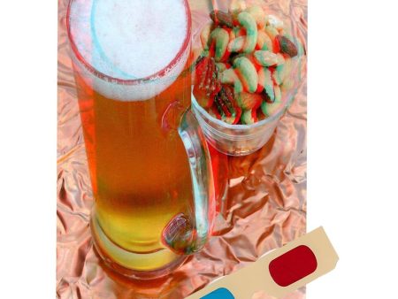 Beer - Phantogram Greeting Card - with 3D Glasses - Image Pops Up from the Card - Unique 3D - NEW Discount