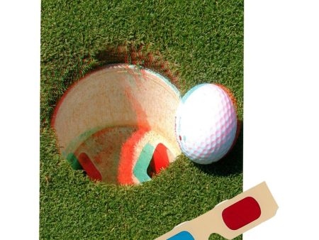 Golf - Phantogram Greeting Card - with 3D Glasses - Image Pops Up from the Card - Unique 3D - NEW on Sale