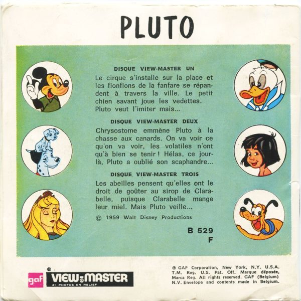 Pluto - View-Master 3 Reel Packet - 1959 - vintage - B529-F-BG3 Online now