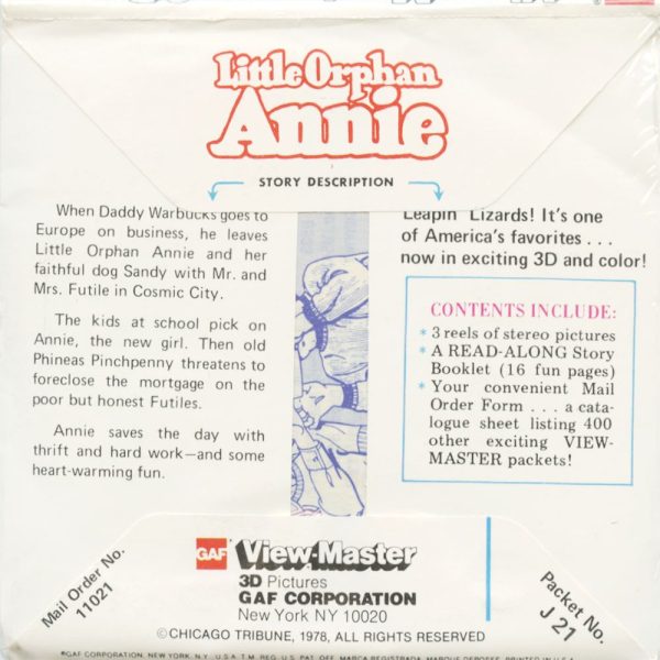 Little Orphan Annie - View-Master 3 Reel Packet - vintage - J21-G5 Cheap