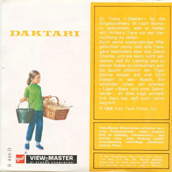 Daktari - View-Master 3 Reel Packet - vintage - B498D-BG1 on Sale