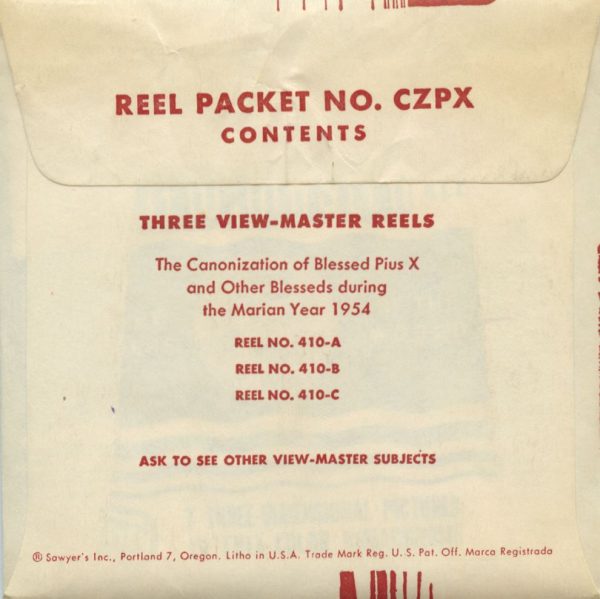 Canonization of Blessed Pius X - View-Master 3 Reel Packet - vintage - 410-A,B,C-S1 Online now