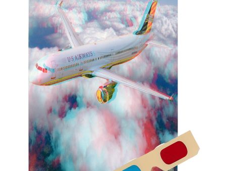 Airplane - Phantogram Greeting Card - with 3D Glasses - Image Pops Up from the Card - Unique 3D - NEW For Discount