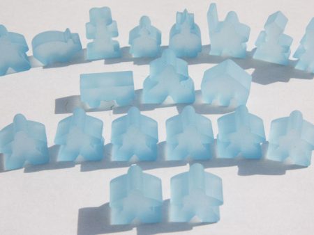 Carcassonne: Meeple - Complete Toy Figure Set (19 Pieces) (Frozen Light Blue) (Import) Supply