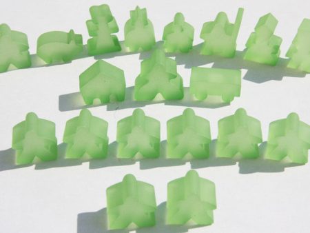 Carcassonne: Meeple - Complete Toy Figure Set (19 Pieces) (Frozen Light Green) (Import) on Sale