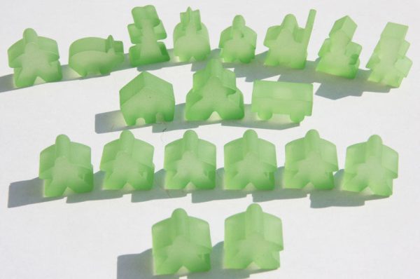 Carcassonne: Meeple - Complete Toy Figure Set (19 Pieces) (Frozen Light Green) (Import) on Sale