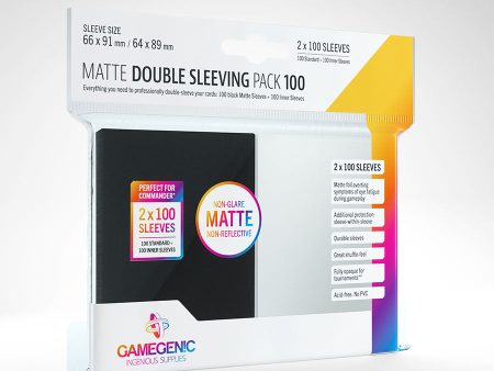 Gamegenic - Matte Double Sleeving Pack Sleeves - Clear Black (2x100) Discount