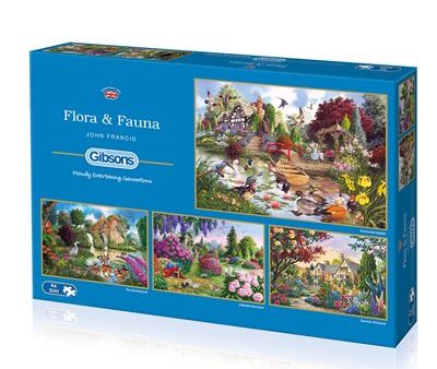 Puzzle - Gibsons - Flora & Fauna (4 Puzzles) (500 Pieces) For Cheap