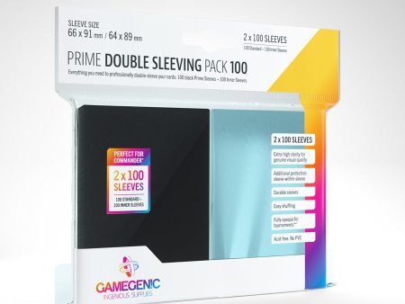 Gamegenic - Prime Double Sleeving Pack Sleeves - Clear Black (2x100) Online now