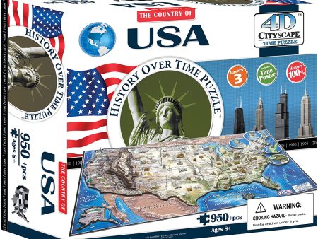 Puzzle - 4D Cityscape - History Over Time Puzzle: USA (977 Pieces) Online now