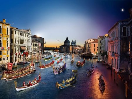 Puzzle - 4D Cityscape - Stephen Wilkes Regata Storica, Venice, Day to Night (1000 Pieces) Online