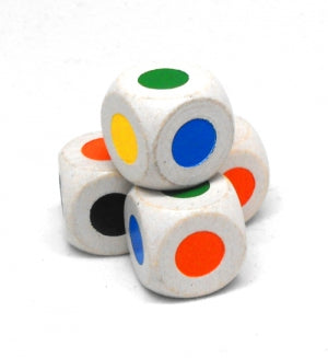 Koplow Games - D6 Wood Dice: 16mm with Colored Faces on Sale